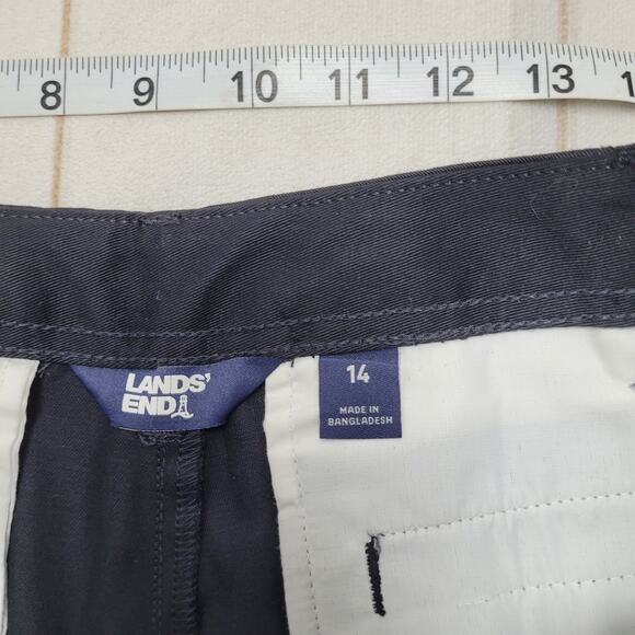 Lands end black cargo utility pants high rise straight leg work wear 14 - Picture 5 of 9